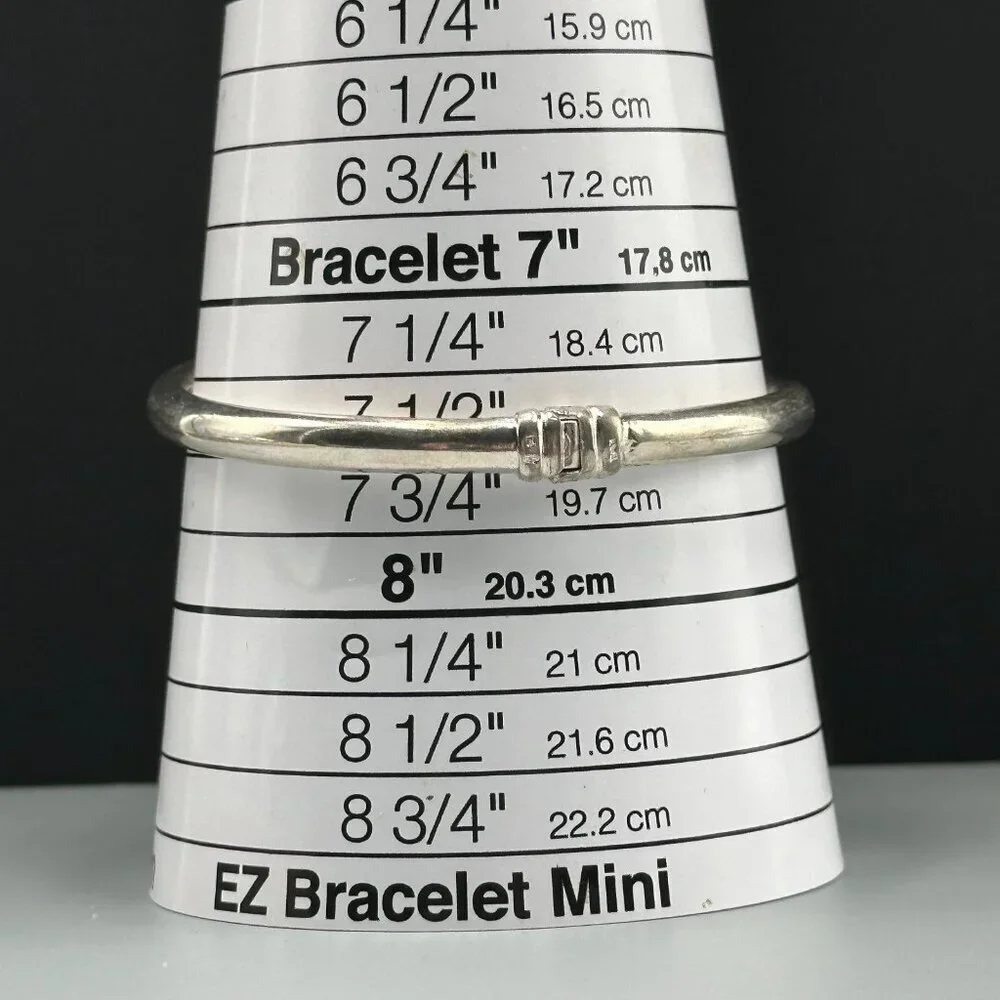 Sterling Silver Torque Bracelet Bypass Hinged Open Cuff Modernist 7.75